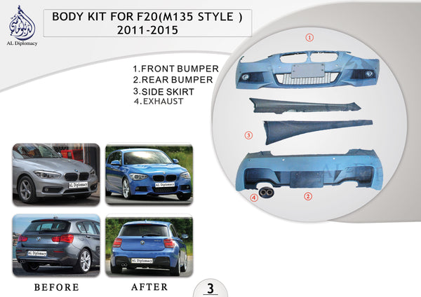 A.3 BODYKIT FOR F20 M135 STYLE 2011-2015 for BMW 1 Series F20 (2011-2015) models